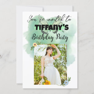 Invitación de cumpleaños de Flor y Mariposa