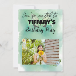 Invitación de cumpleaños de Flor y Mariposa