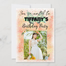 Invitación de cumpleaños de Flor y Mariposa