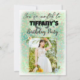 Invitación de cumpleaños de Flor y Mariposa