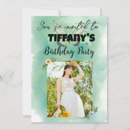 Invitación de cumpleaños de Flor y Mariposa