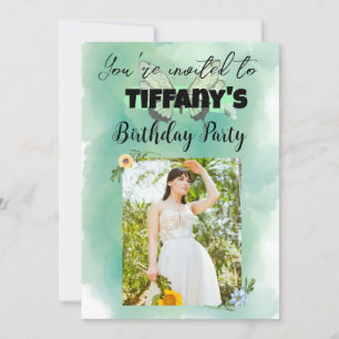 Invitación de cumpleaños de Flor y Mariposa