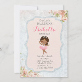 Invitación de cumpleaños de Floral Ballerina