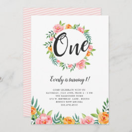 Invitación de cumpleaños de flores felices