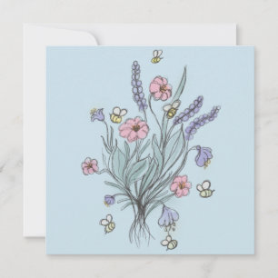 Invitación de cumpleaños de flores silvestres de p