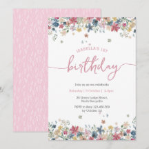 Invitación de cumpleaños de Flower Meadow