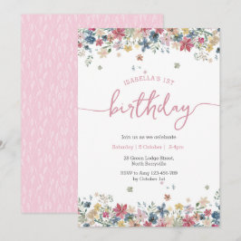 Invitación de cumpleaños de Flower Meadow