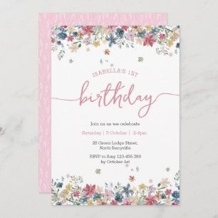 Invitación de cumpleaños de Flower Meadow