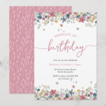 Invitación de cumpleaños de Flower Meadow