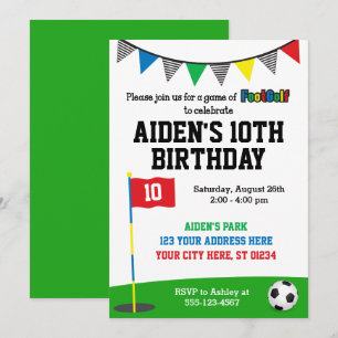 Invitación de cumpleaños de FootGolf Golf de fút
