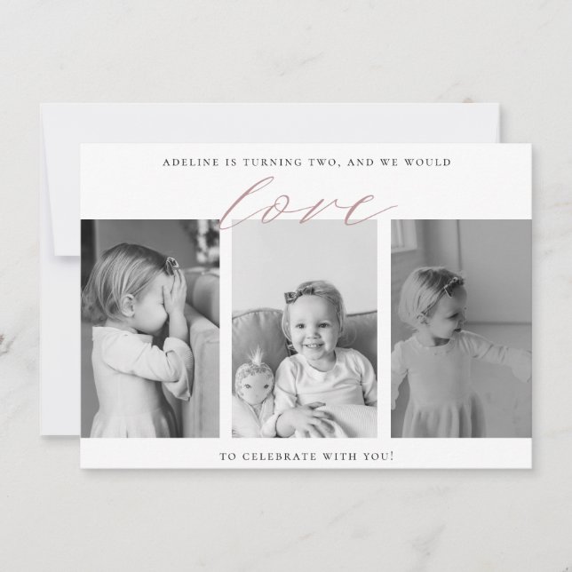 invitación de cumpleaños de foto de personalizado (Anverso)