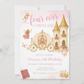 Invitación de cumpleaños de Four Ever a Princess