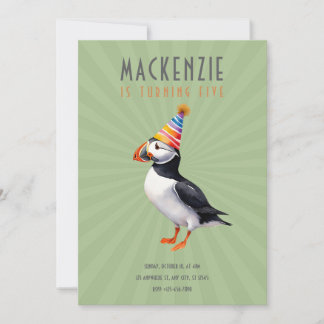 Invitación de cumpleaños de frailecillo