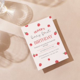 Invitación de cumpleaños de frambuesa