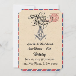 Invitación de cumpleaños de francmasón
