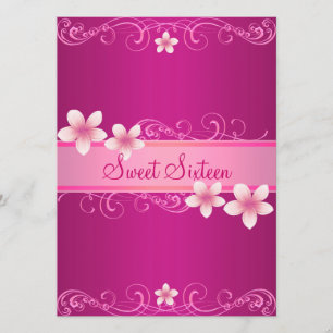 Invitación de cumpleaños de Frangipani Sweet16, de