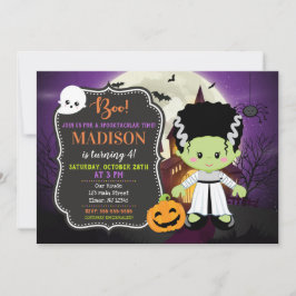 Invitación de cumpleaños de Frankenstein Bride Hal