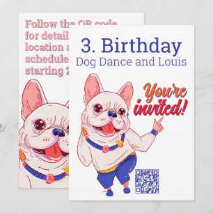 Invitación de cumpleaños de French Bulldog 3