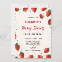 Invitación de cumpleaños de fresa