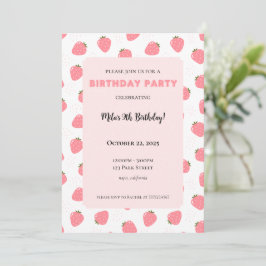 Invitación de cumpleaños de fresa