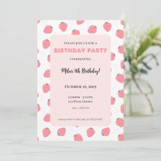 Invitación de cumpleaños de fresa
