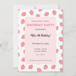Invitación de cumpleaños de fresa