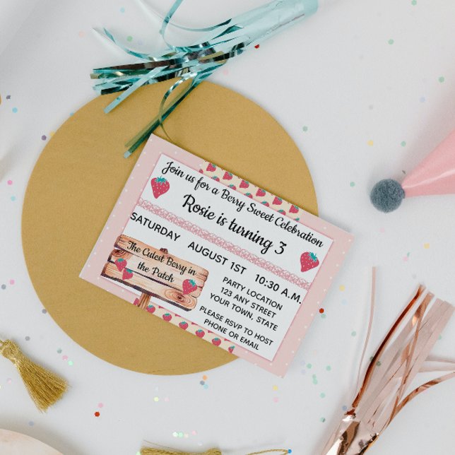 Invitación de cumpleaños de fresa (Subido por el creador)