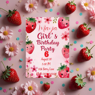 Invitación de cumpleaños de fresa