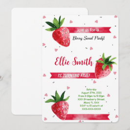 Invitación de cumpleaños de fresa