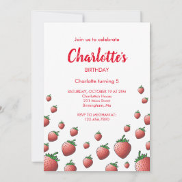 Invitación de cumpleaños de fresa