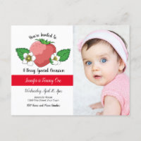 Invitación de cumpleaños de fresa dulce