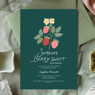 Invitación de Cumpleaños de Fresa Ramillete Flor B