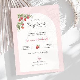 Invitación de Cumpleaños de Fresas en Acuarela