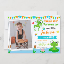 Invitación de cumpleaños de Frog Fotográfico Invit