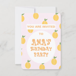 Invitación de cumpleaños de Fruity Peaches
