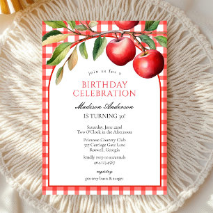 Invitación de cumpleaños de frutas de manzana