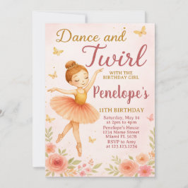 Invitación de cumpleaños de Fun Ballerina