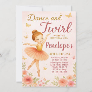 Invitación de cumpleaños de Fun Ballerina
