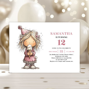 Invitación de Cumpleaños de Funny Girl para Imprim