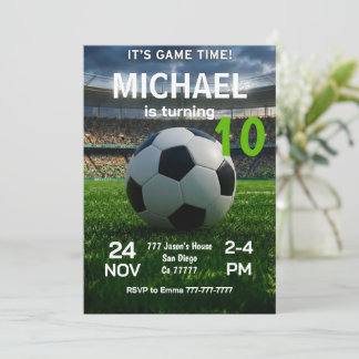 Invitación de cumpleaños de fútbol