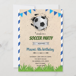 Invitación de cumpleaños de fútbol
