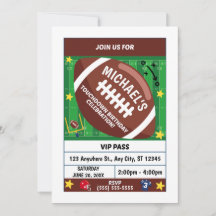Invitación de cumpleaños de fútbol americano
