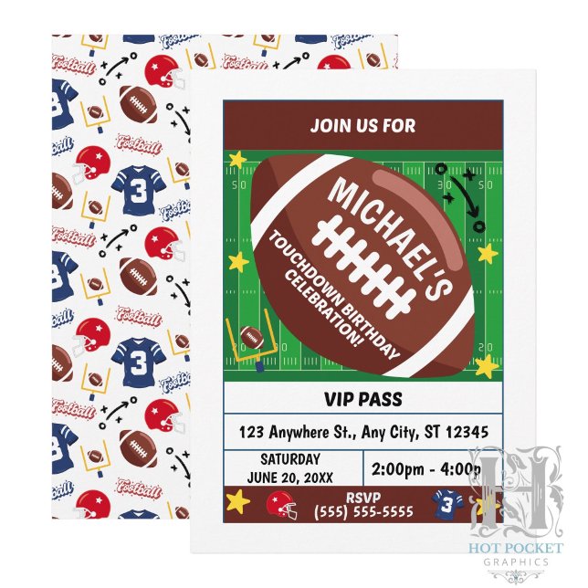 Invitación de cumpleaños de fútbol americano (Subido por el creador)