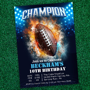 Invitación de cumpleaños de fútbol americano
