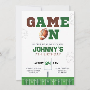 Invitación de cumpleaños de fútbol americano Game 