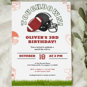 Invitación de cumpleaños de fútbol americano marró
