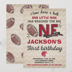 Invitación de cumpleaños de fútbol Cumpleaños 1er 