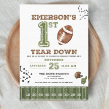 Invitación de cumpleaños de fútbol de primer año,