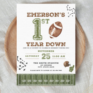 Invitación de cumpleaños de fútbol de primer año,