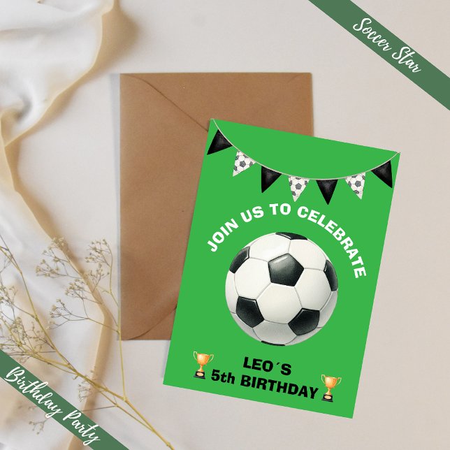 Invitación de cumpleaños de fútbol editable - Fútb (Subido por el creador)